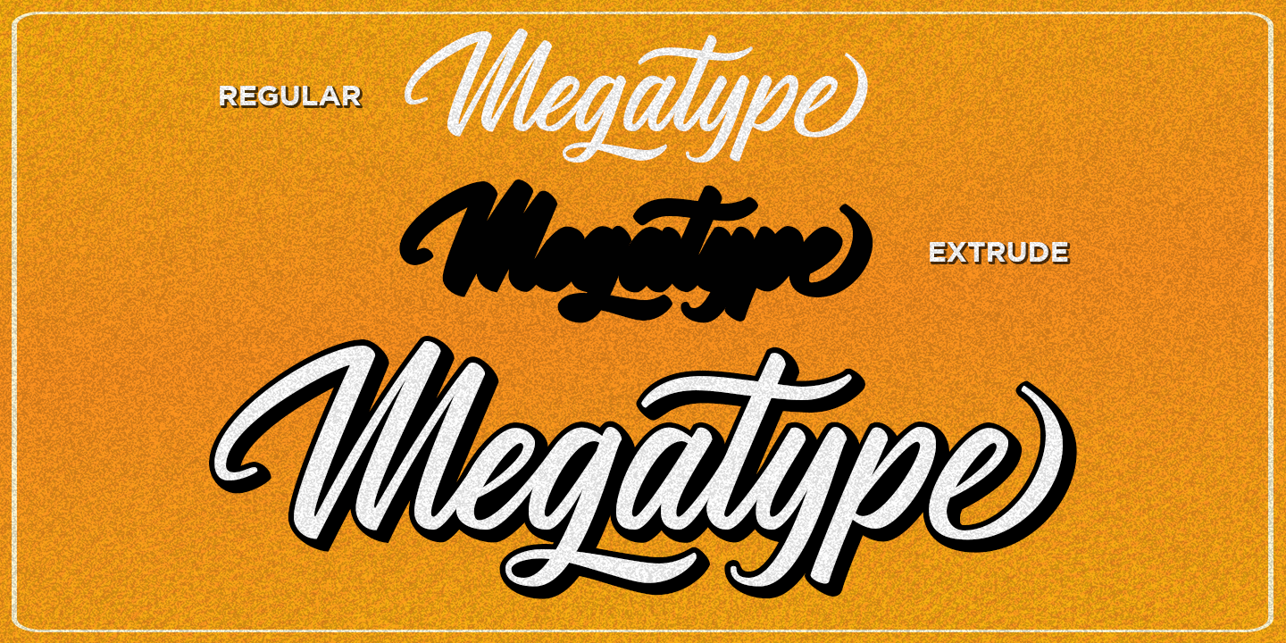 Ejemplo de fuente Megatype Script #12